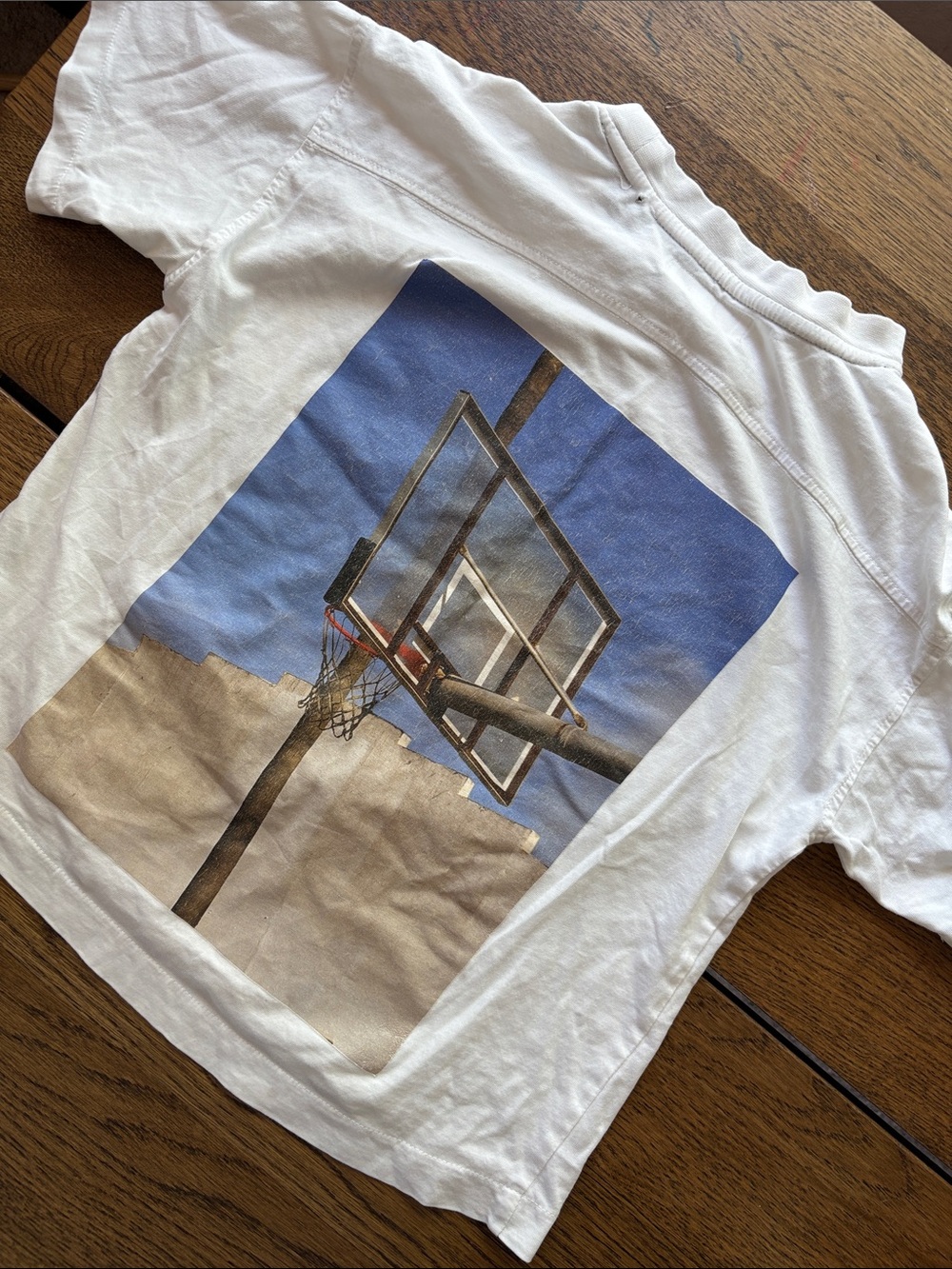 Zara Kids White Graphic Basketball Photo Tee Shirt 100% Cotton